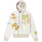 Palm Angels Men's Neon Palm Popover Hoody in Off White/Multi