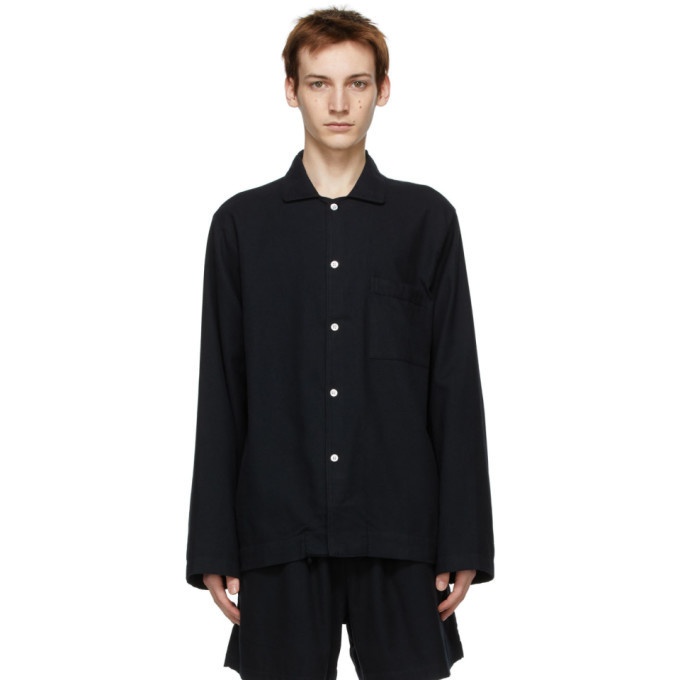 Photo: Tekla Black Flannel Pyjama Shirt