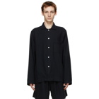 Tekla Black Flannel Pyjama Shirt