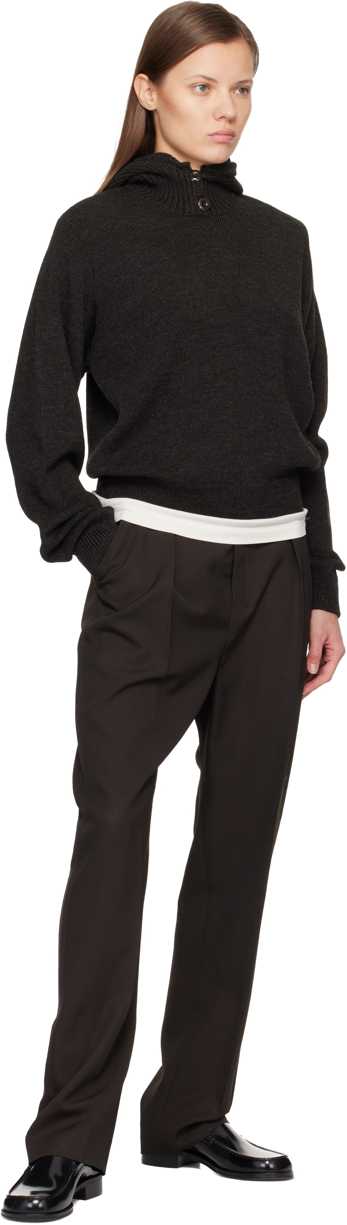 LEMAIRE Black Calfskin Loafers