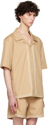 COMMAS Tan Braided Cord Shirt