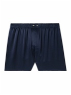 Derek Rose - Bailey Silk-Satin Boxer Shorts - Blue