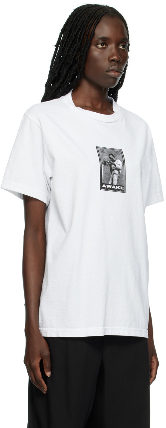 Awake NY White Printed Miles Davis T-Shirt