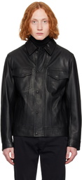 BOSS Black Sheepskin Leather Jacket