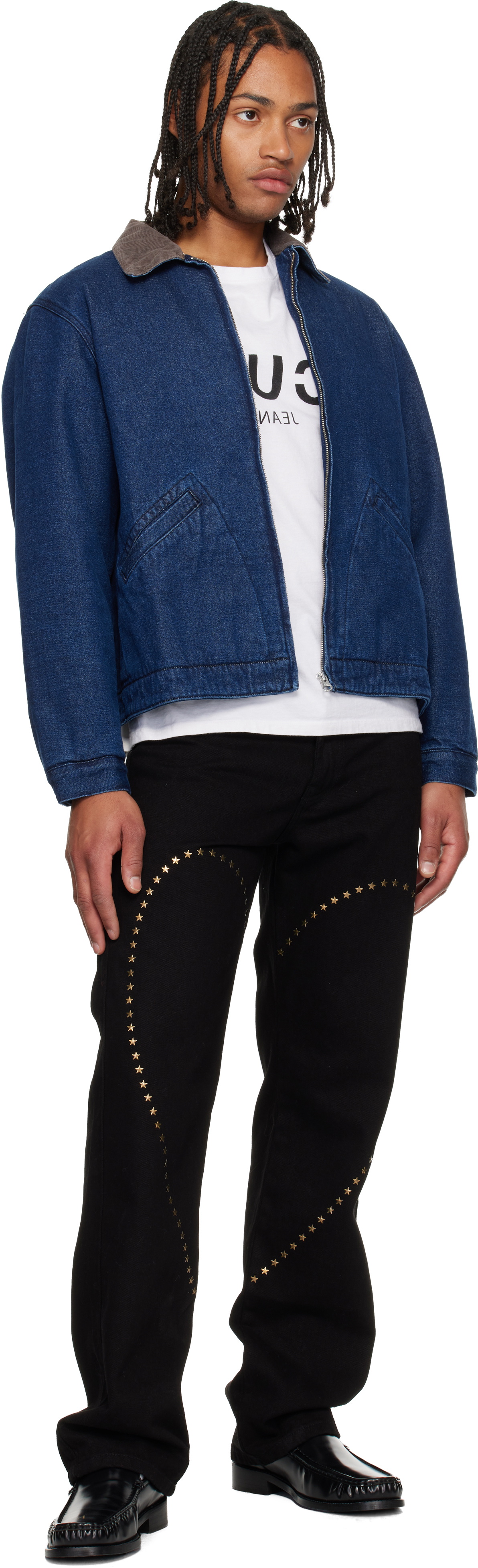 Carne Bollente Blue Moto Rabbit Denim Jacket Carne Bollente