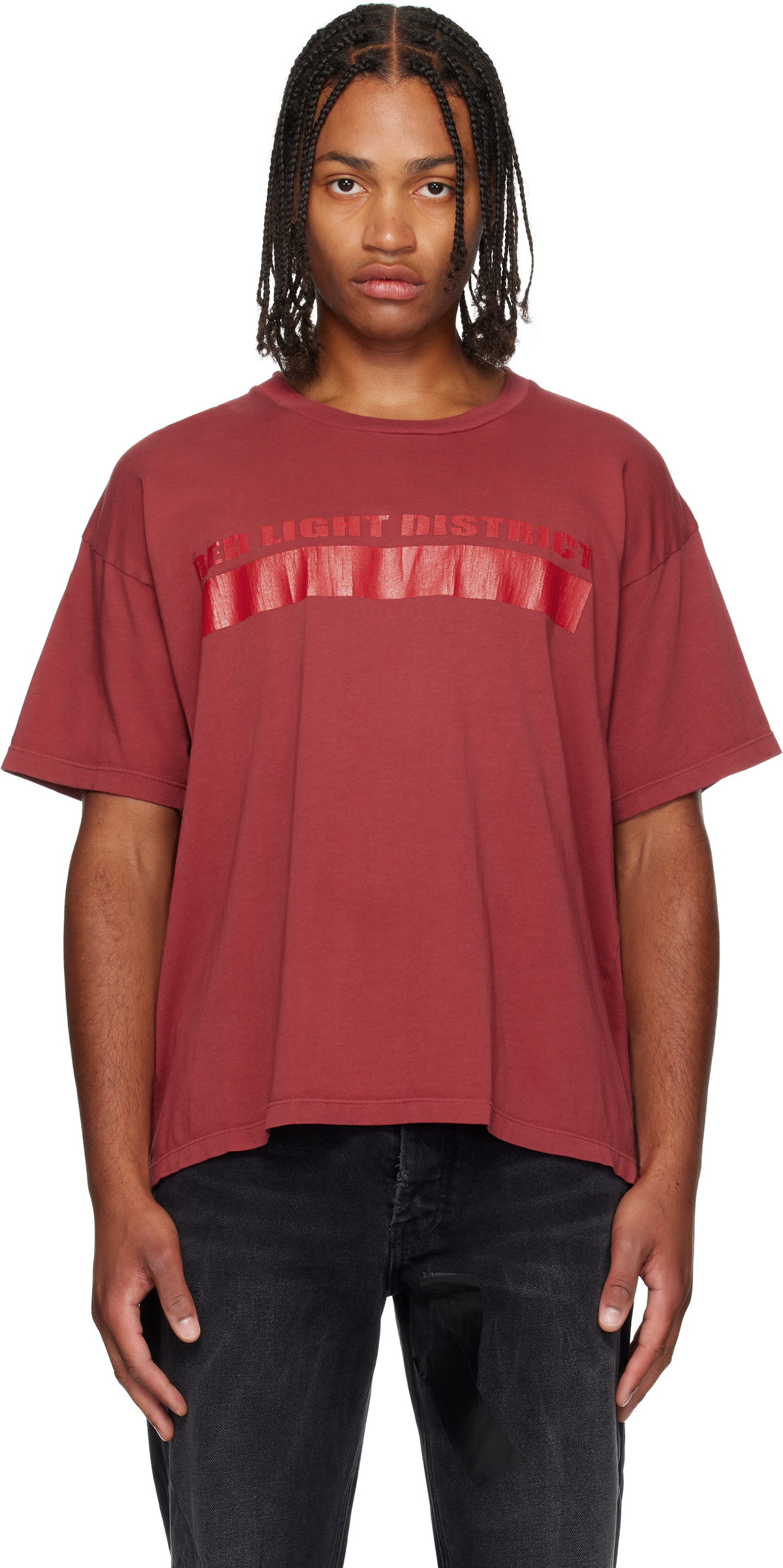 ALEXANDER DIGENOVA Red 'Red Light District' T-shirt