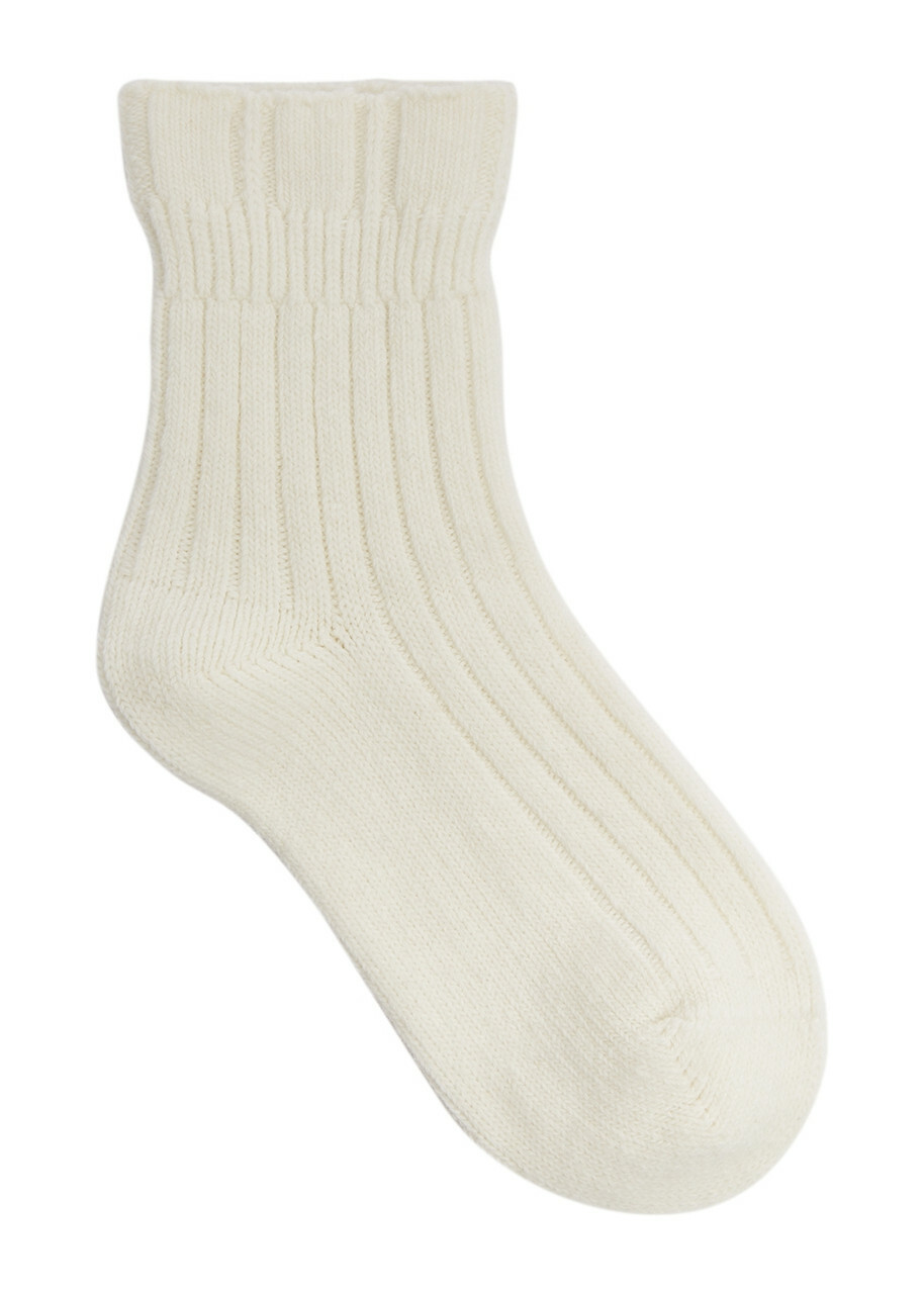 Falke Bedsock Rib Wool-blend Socks Off White