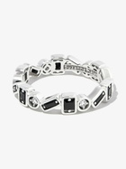 Suzanne Kalan 18kt White Gold Inlay Zigzag Sapphire Eternity Band Ring