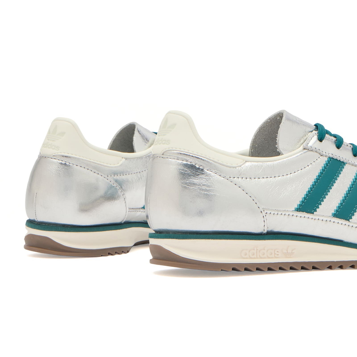 Adidas Women's Sl 72 OG Sneaker in Silver Met./Rich Green/Off White