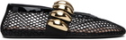 ALAÏA Black Fishnet Jewel Ballerina Flats