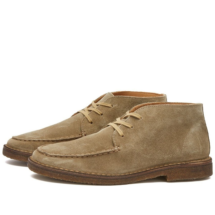 Photo: Drake's Men's Crosby Moc Toe Chukka Boot in Sand Suede