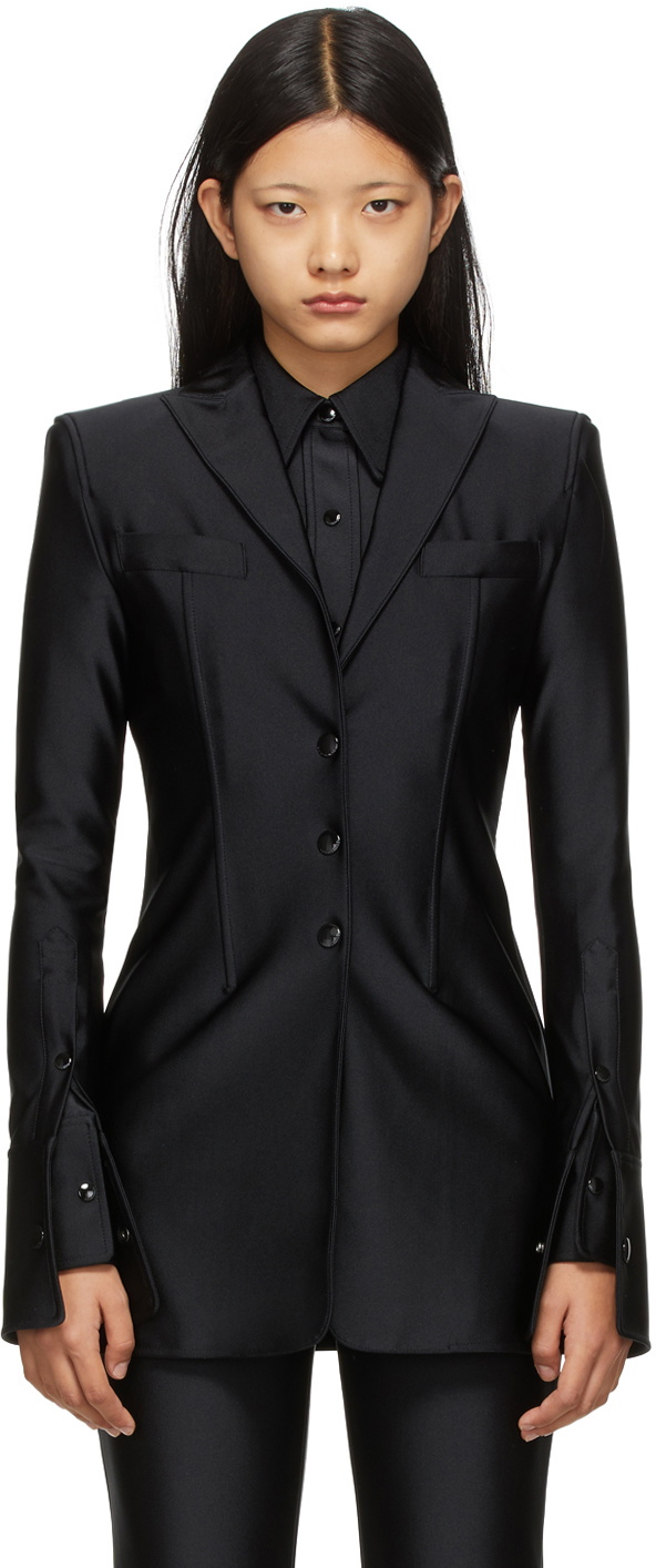 Black peak outlet lapel blazer