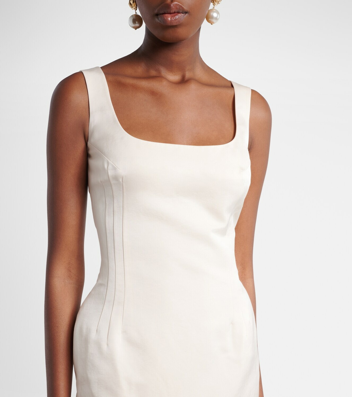 Magda Butrym Lace-trimmed cotton and silk midi dress