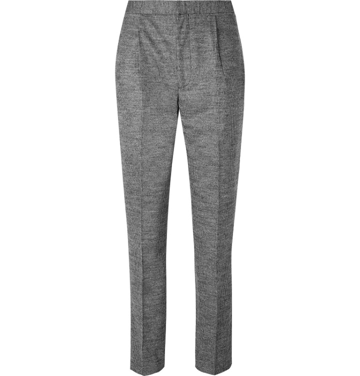 Photo: Camoshita - Light-Grey Slim-Fit Pleated Puppytooth Wool-Blend Suit Trousers - Gray