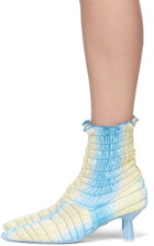 Amy Crookes Blue & Yellow Marthe Ankle Boots