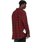 VETEMENTS Reversible Red and Green Oversized Shirt