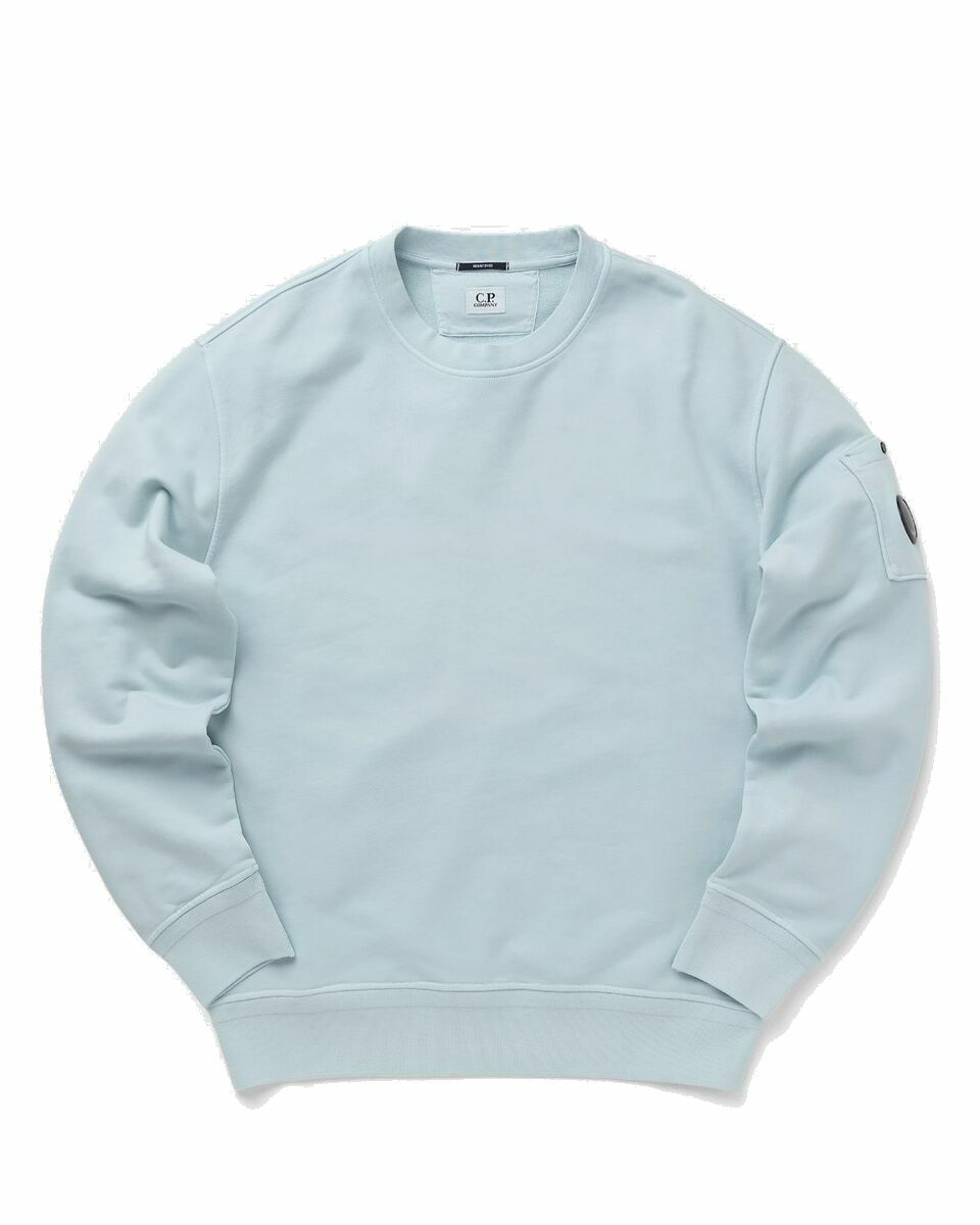 Photo: C.P. Company Cotton Diagonal Fleece Sweatshirts   Crewneck Blue - Mens - Sweatshirts