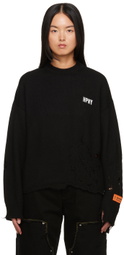 Heron Preston Black Shredded Sweater