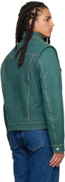 Bianca Saunders Blue Larda Leather Jacket