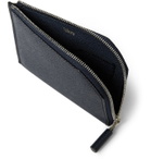 Valextra - Zip-Around Pebble-Grain Leather Wallet - Blue