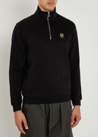 Belstaff Half-zip Logo Cotton Sweatshirt Black
