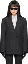 Ernest W. Baker Gray Double-Breasted Blazer