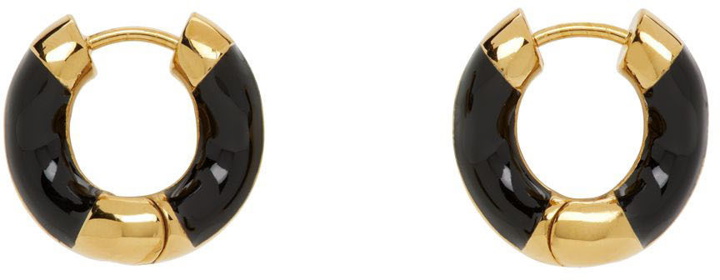 Photo: Charlotte Chesnais SSENSE Exclusive Gold & Black Small Wave Earrings