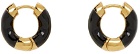 Charlotte Chesnais SSENSE Exclusive Gold & Black Small Wave Earrings