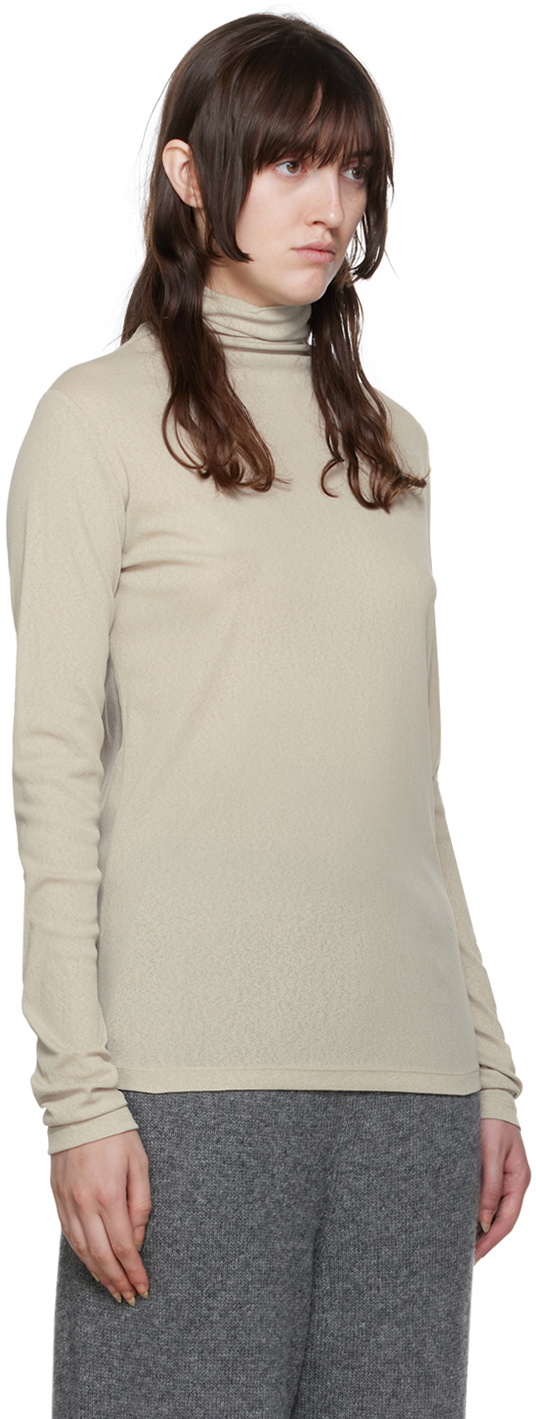 LE17SEPTEMBRE Beige Sheer Turtleneck