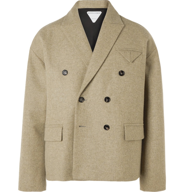 Photo: BOTTEGA VENETA - Double-Breasted Wool-Blend Suit Jacket - Neutrals