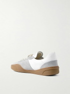 Acne Studios - Bars Low Suede-Trimmed Leather Sneakers - White