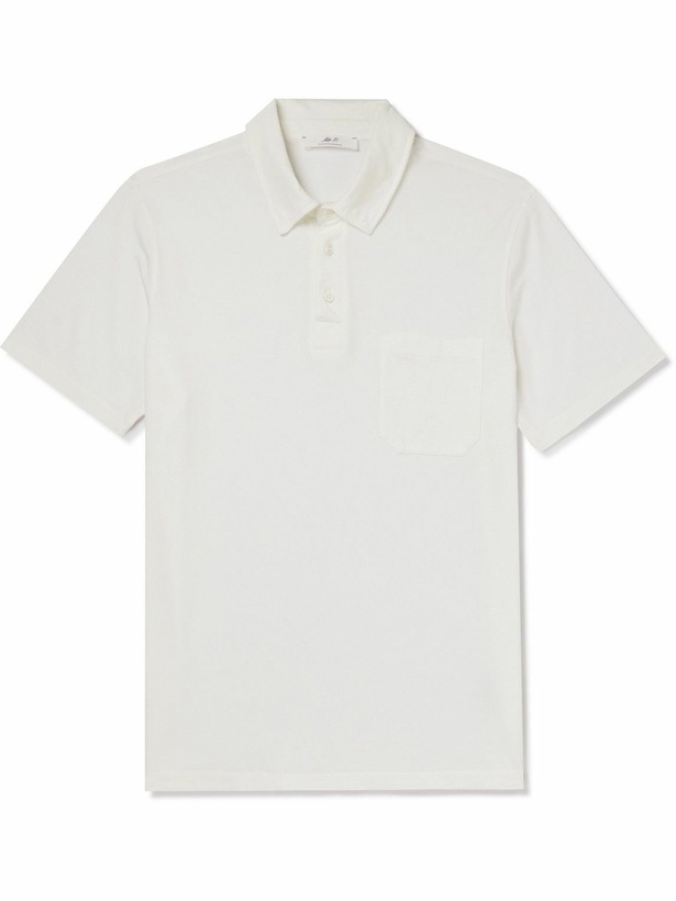 Photo: Mr P. - Garment-Dyed Organic Cotton-Jersey Polo Shirt - White