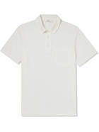 Mr P. - Garment-Dyed Organic Cotton-Jersey Polo Shirt - White