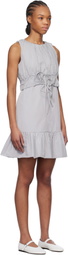 Kijun Gray Sheer Layered Minidress