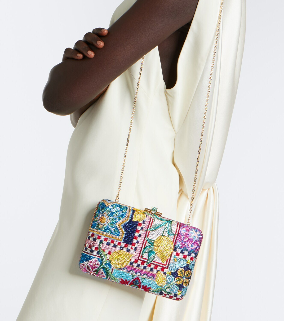 Judith Leiber Couture Slim Slide Ceramica embellished clutch