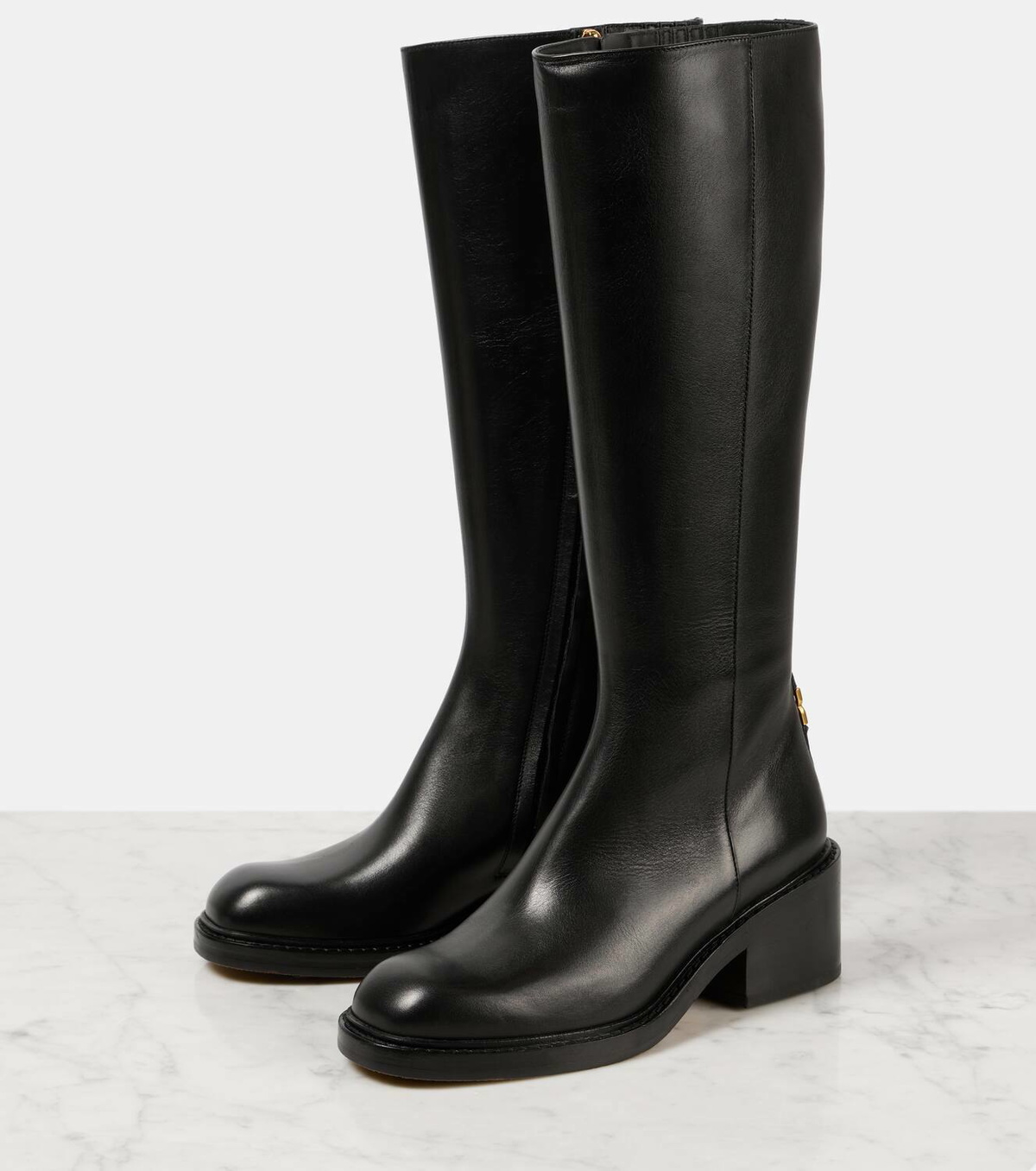 CHLOE leather knee high boots 41