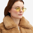 Loewe Eyewear Loewe Slim Round Sunglasses in Shiny Light Ruthenium/Roviex 