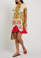 LA Double J Swing Printed Silk Mini Dress Multicoloured