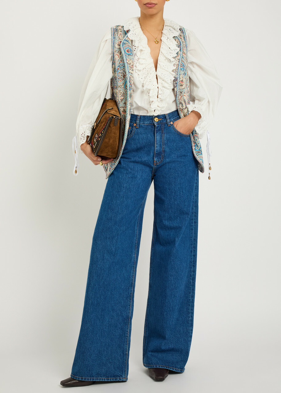 Etro Patterned-jacquard Cotton-blend Gilet No Colour