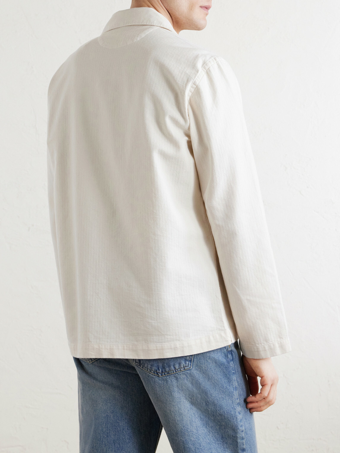 Hartford - Perry Herringbone Cotton Jacket - Neutrals