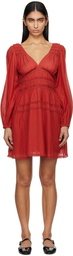 SEA NY Red Nomi Solid Tunic Minidress