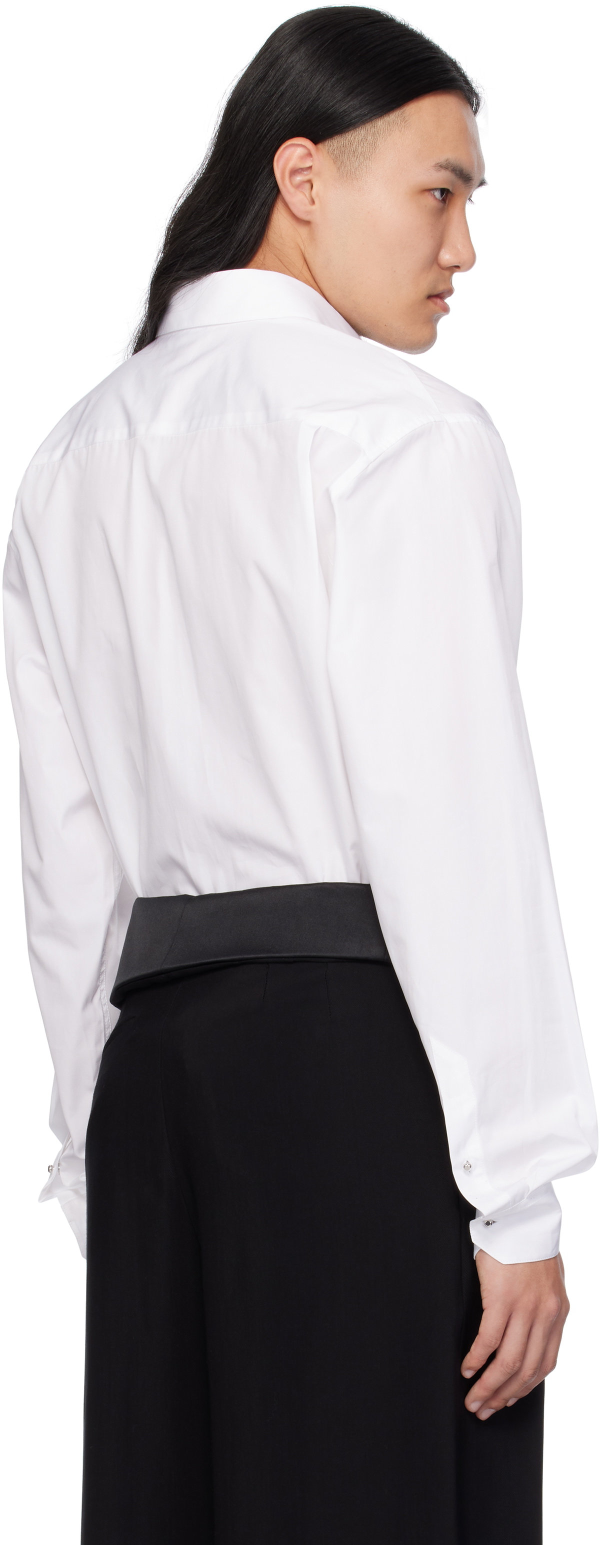 Mugler Off-White Poplin Shirt