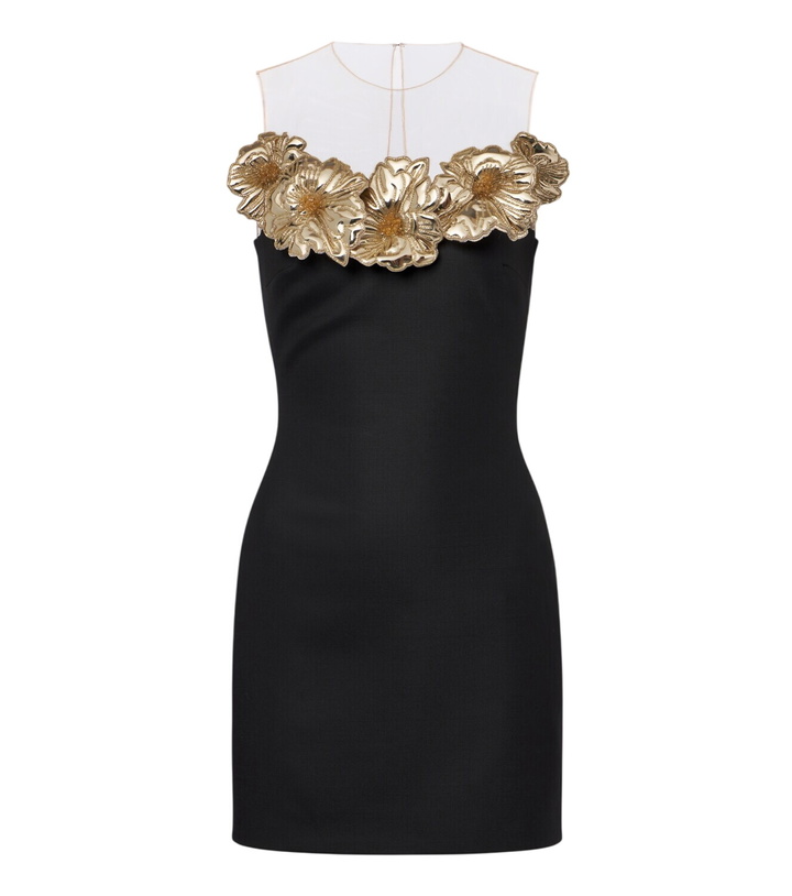 Photo: David Koma Embellished floral-appliqué minidress
