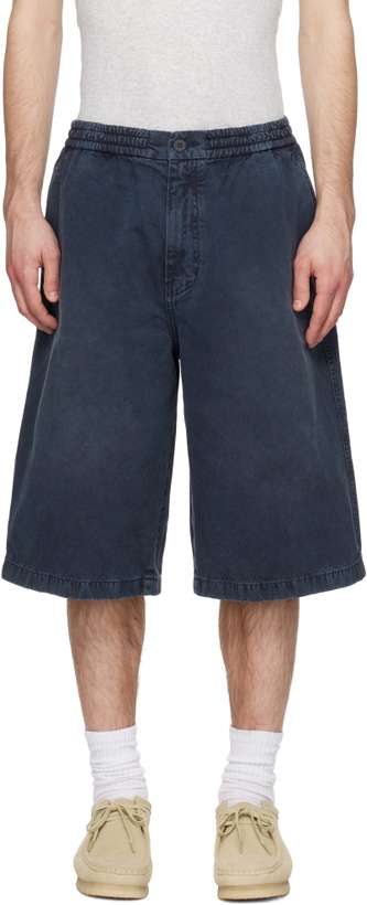 Photo: Solid Homme Gray Faded Denim Shorts