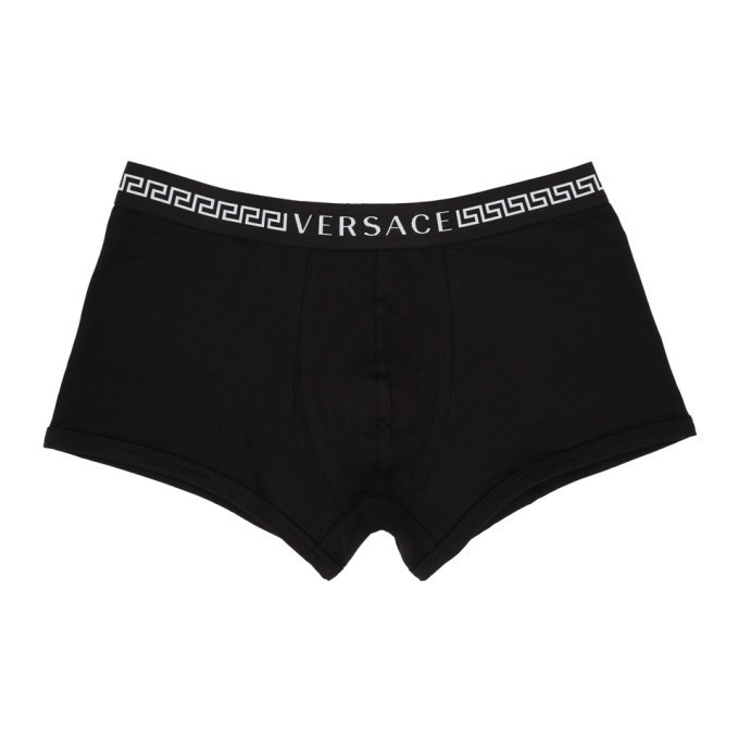 Photo: Versace Underwear Black Greek Band Boxer Briefs