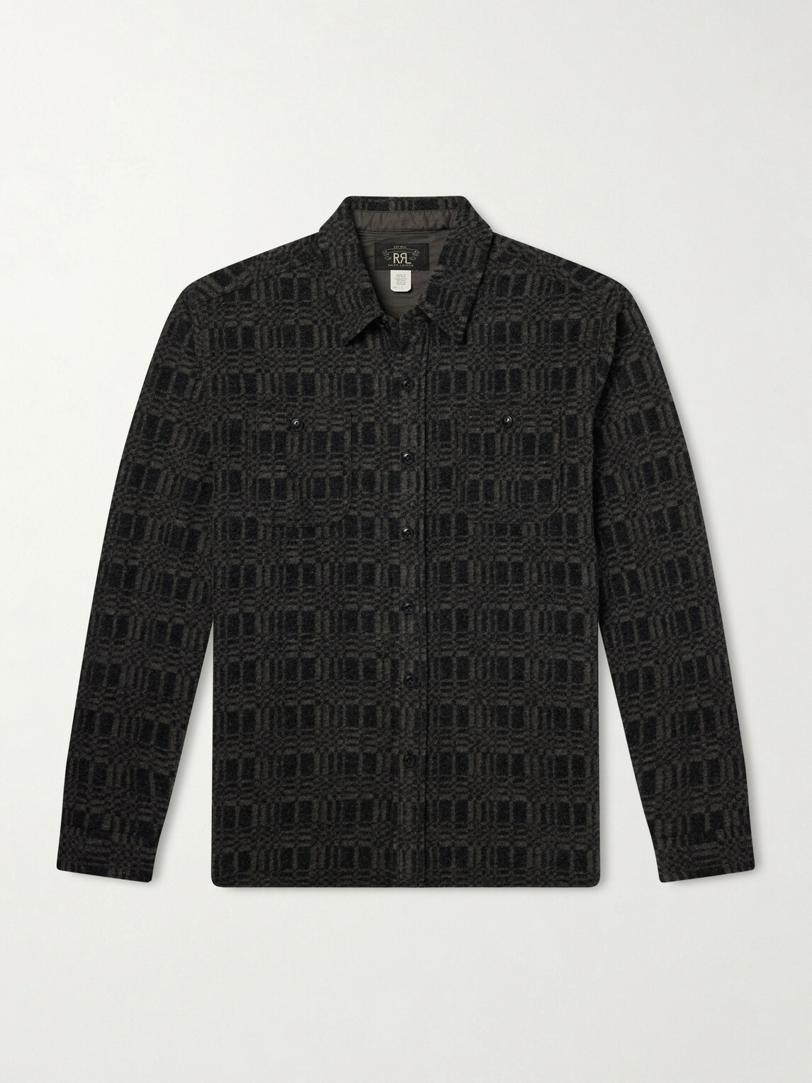 RRL - Wool-Blend Jacquard Overshirt - Black