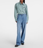Miu Miu Logo mid-rise wide-leg jeans
