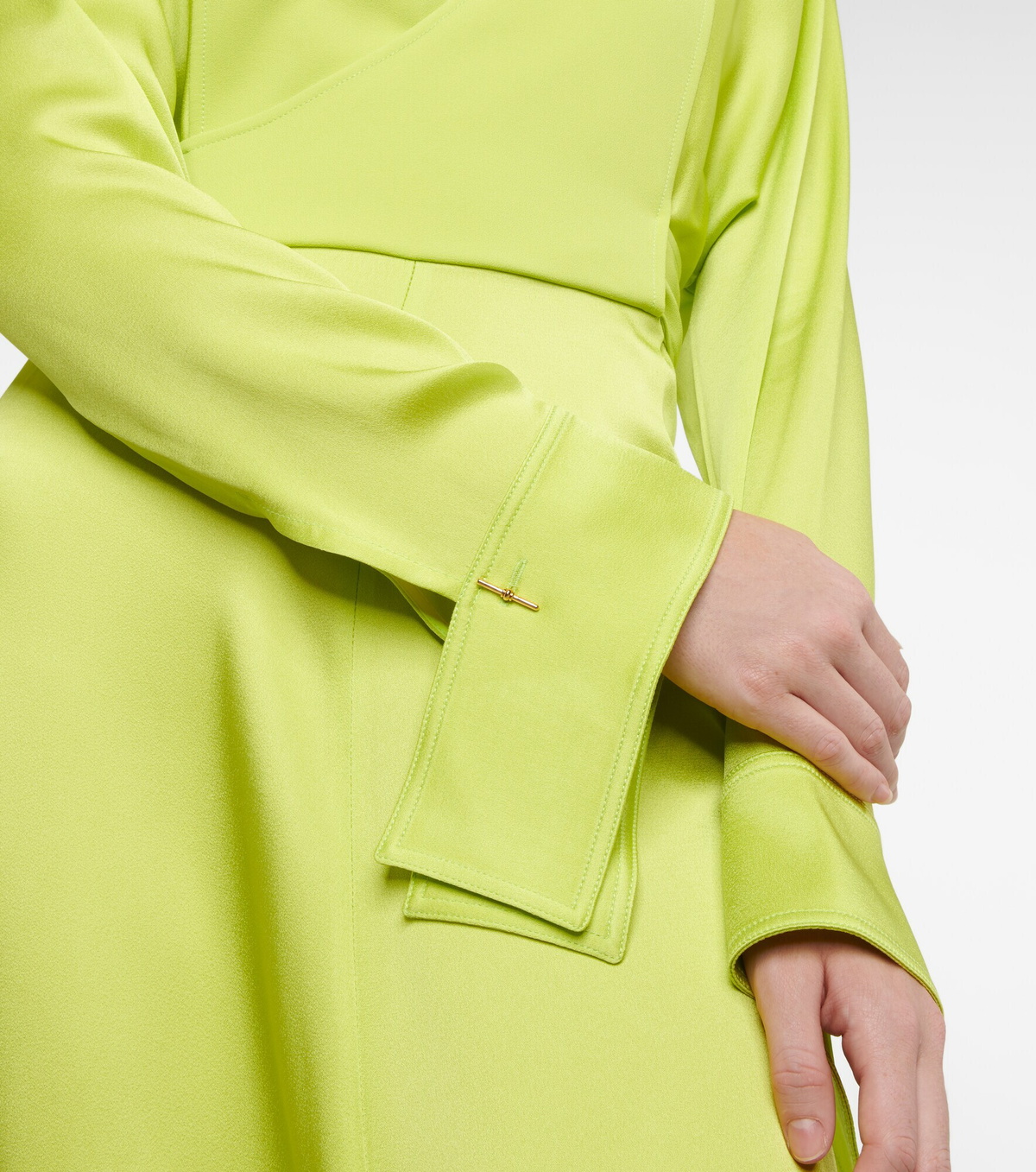 victoria beckham lime green dress Victoria Beckham Wears Her Own Dress in an Electric Brat Green