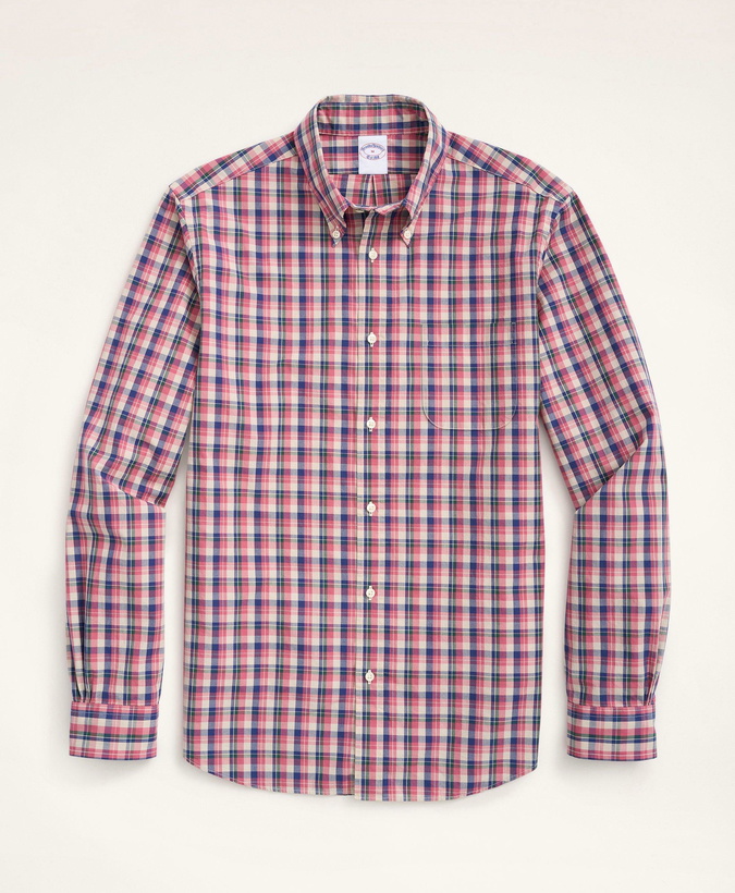 Photo: Brooks Brothers Men's Friday Shirt, Poplin Check | Light Red