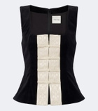 Posse Florian embroidered cotton velvet top